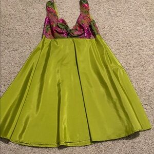 Vibrant Green and Pink Mini Dress Juniors size
